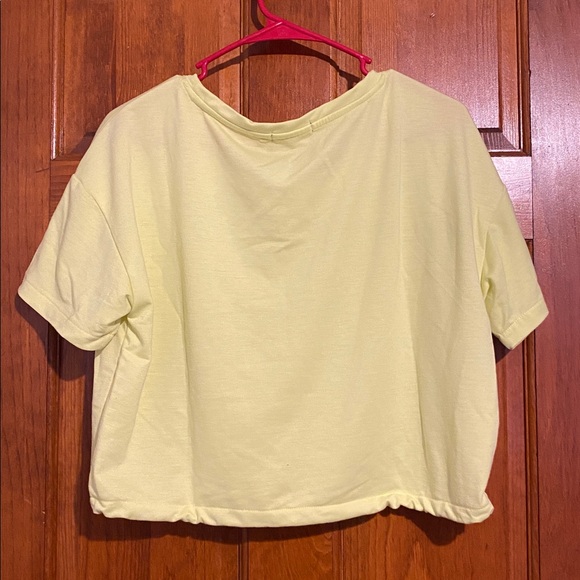 Zoe + Phoebe Neon Yellow Cropped Shirt & Shorts Set - Picture 3 of 9